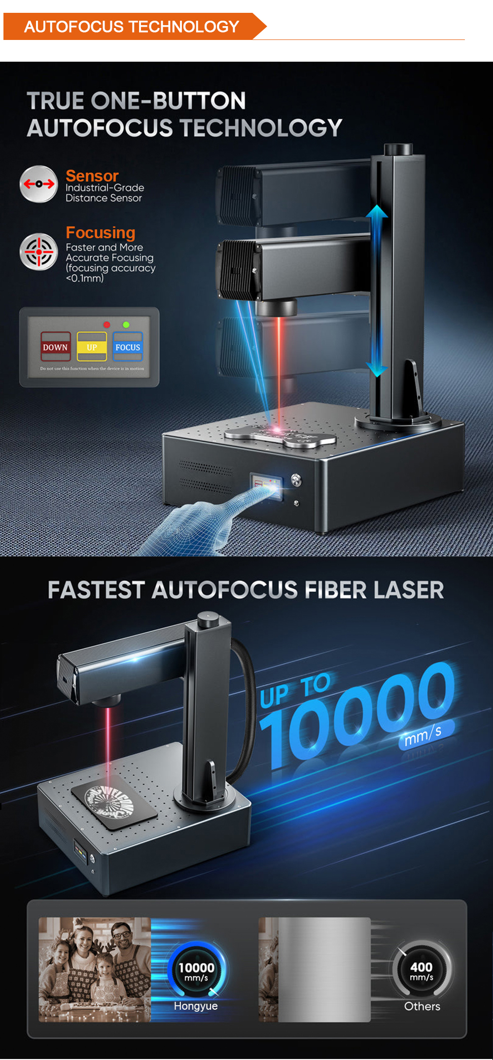 Monport Integrated Fiber Laser Engraver & Marking Machine with AutoFocus