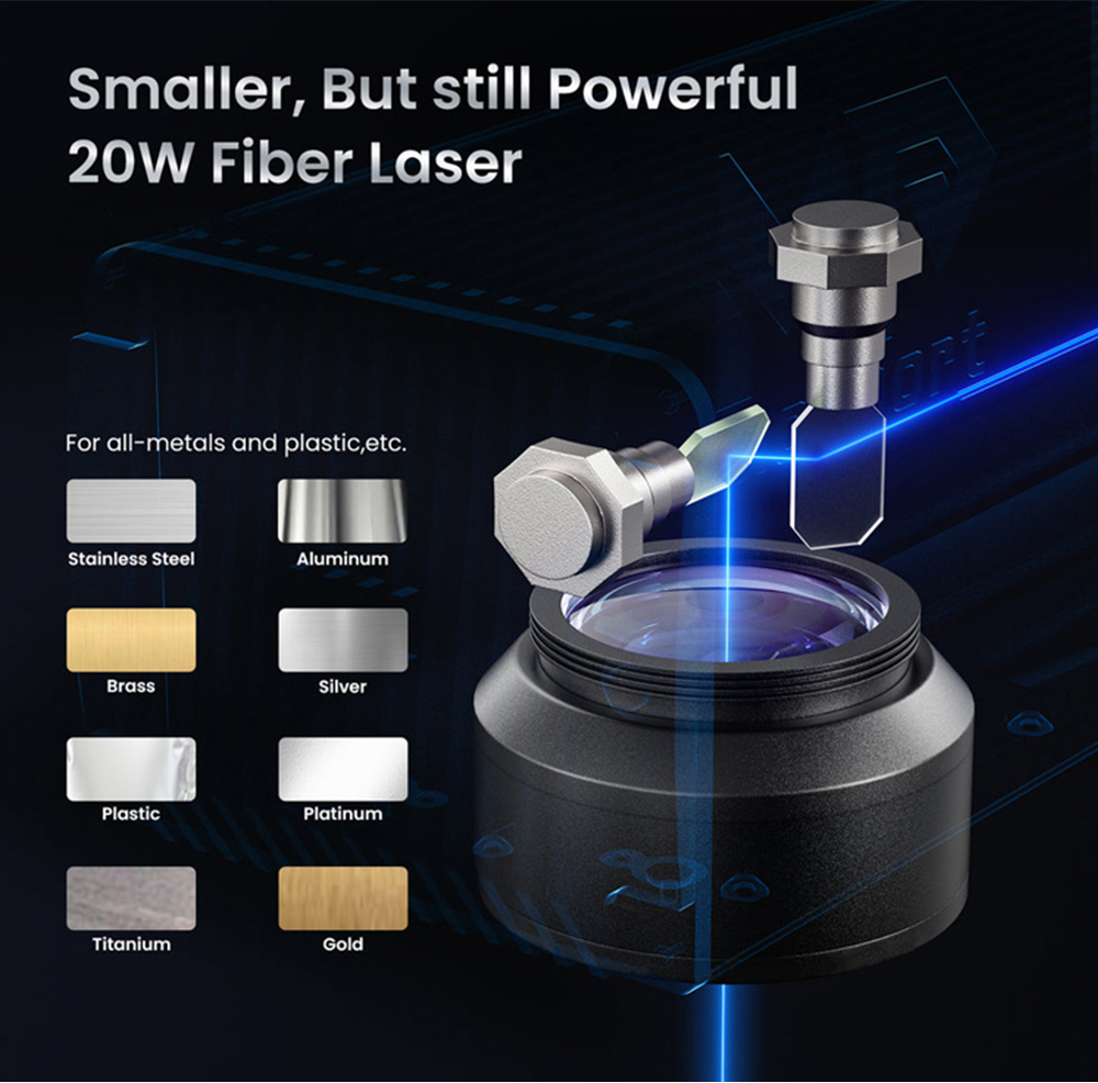 Monport Integrated Fiber Laser Engraver & Marking Machine with AutoFocus