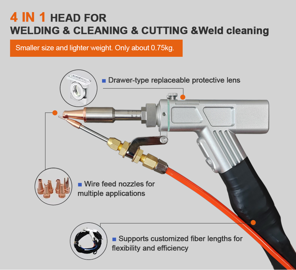 4 in 1 laser welding machine, welding carbon steel, stainless steel, aluminum alloy