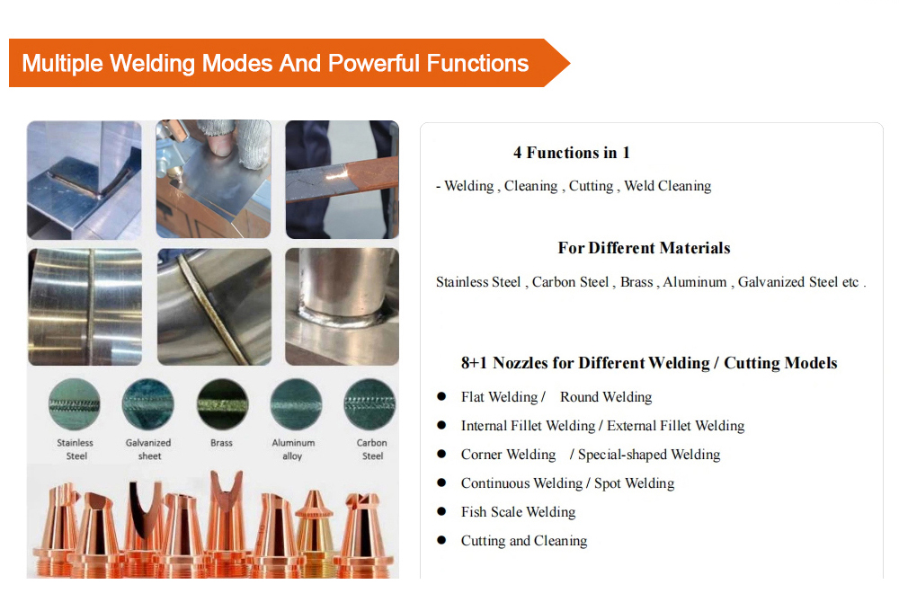 4 in 1 laser welding machine, welding carbon steel, stainless steel, aluminum alloy